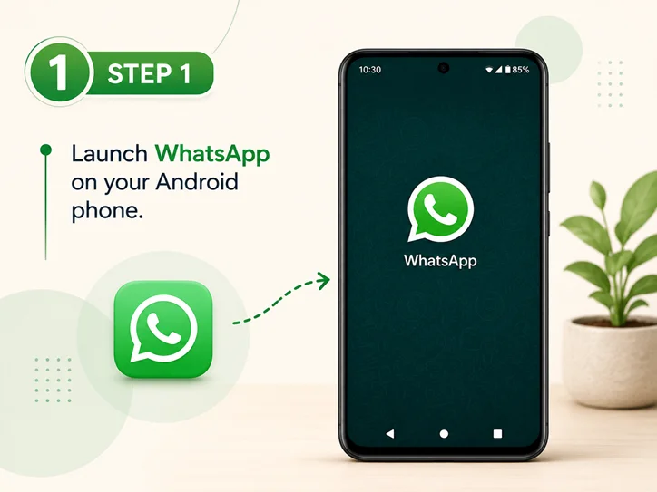 open whatsapp in android