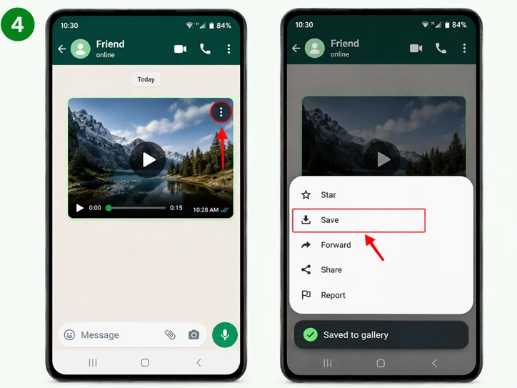 save whatsapp videos in gallery