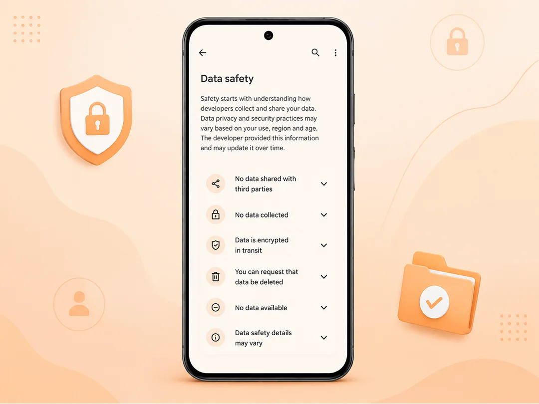 check the data safety section