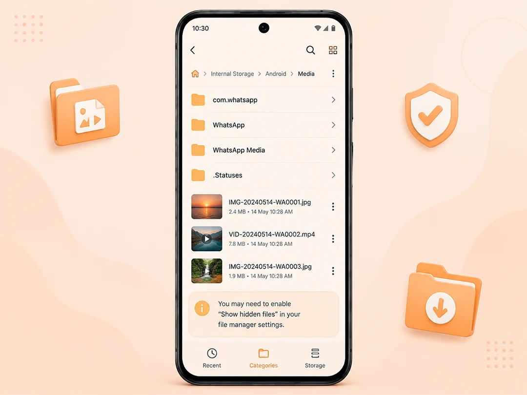 manual way to save status media on android