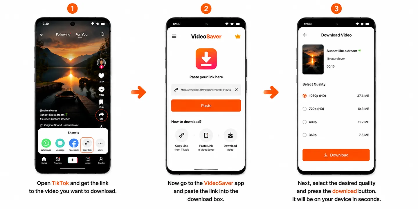 download tiktok videos with video saver app