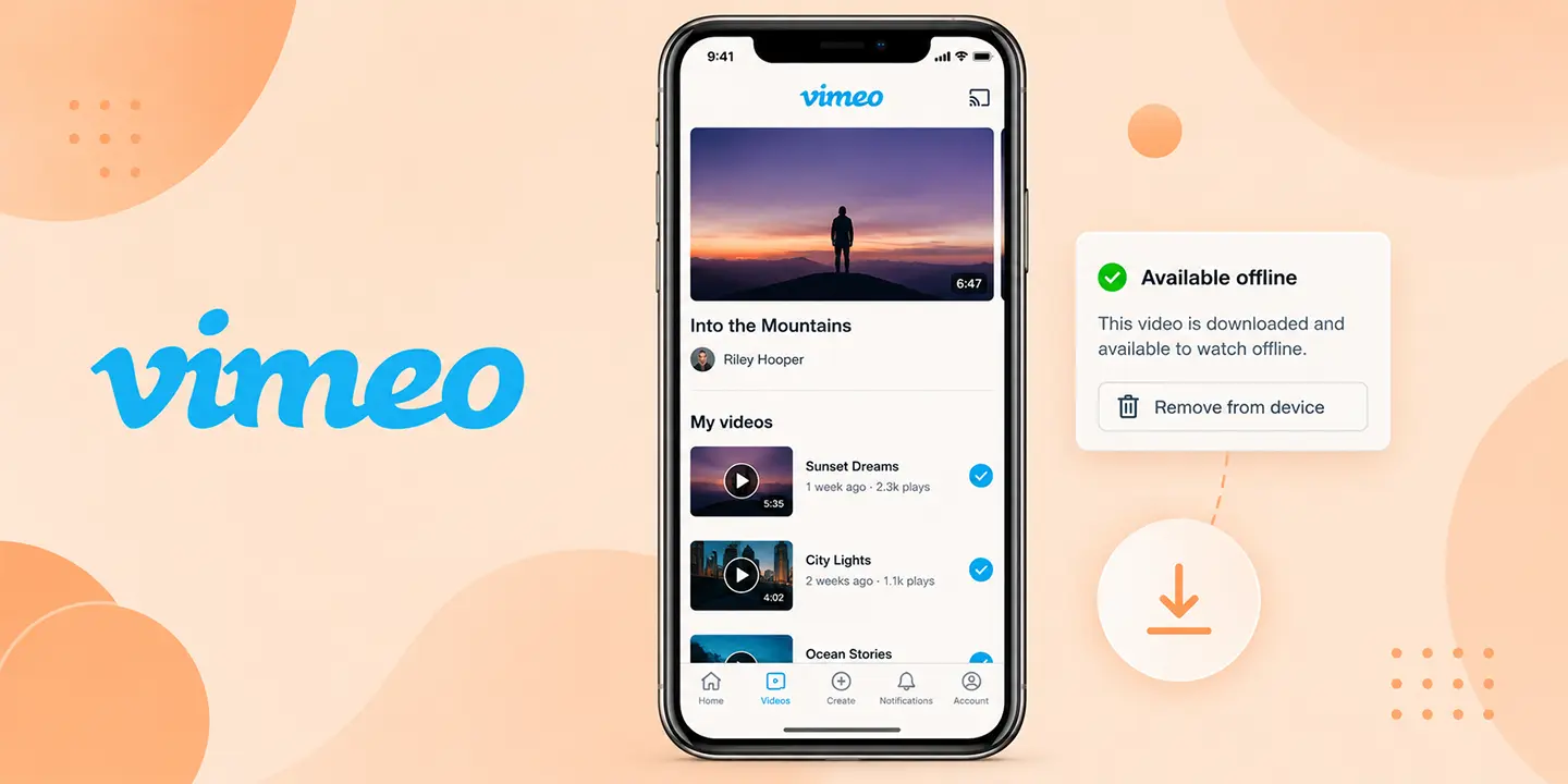 use vimeo mobile offline feature