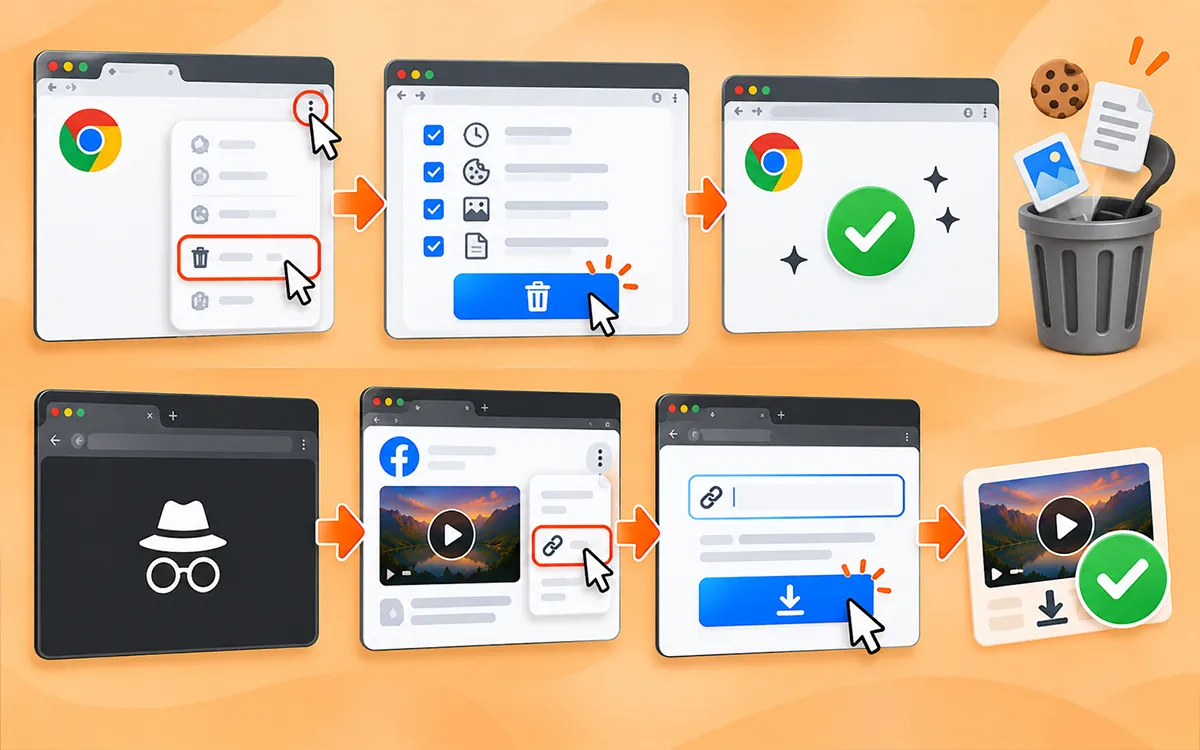 Clear Browser Cache For Facebook Video Downloader