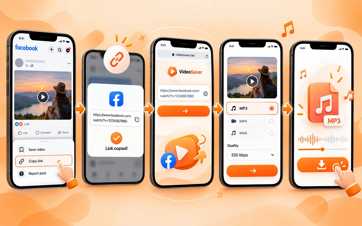 using videosaver convert a facebook video to mp3