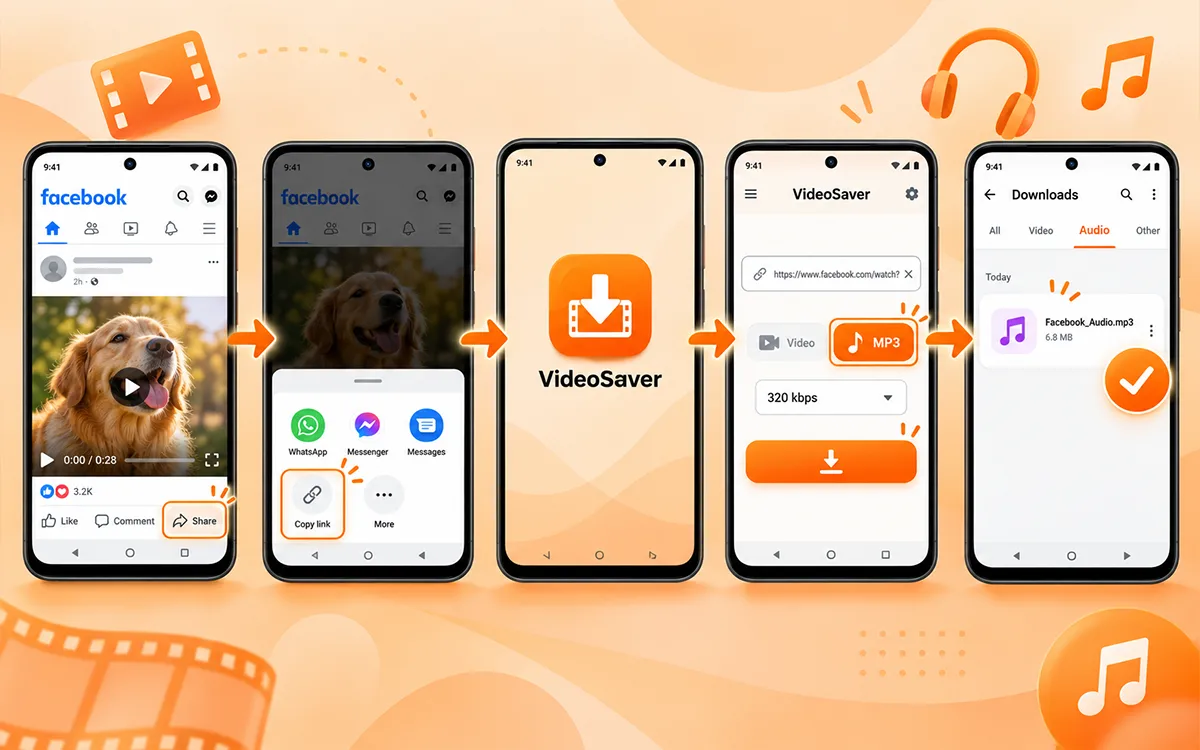 how to convert a facebook video to mp3 on android