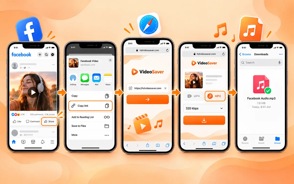 how to convert a facebook video to mp3 on iphone