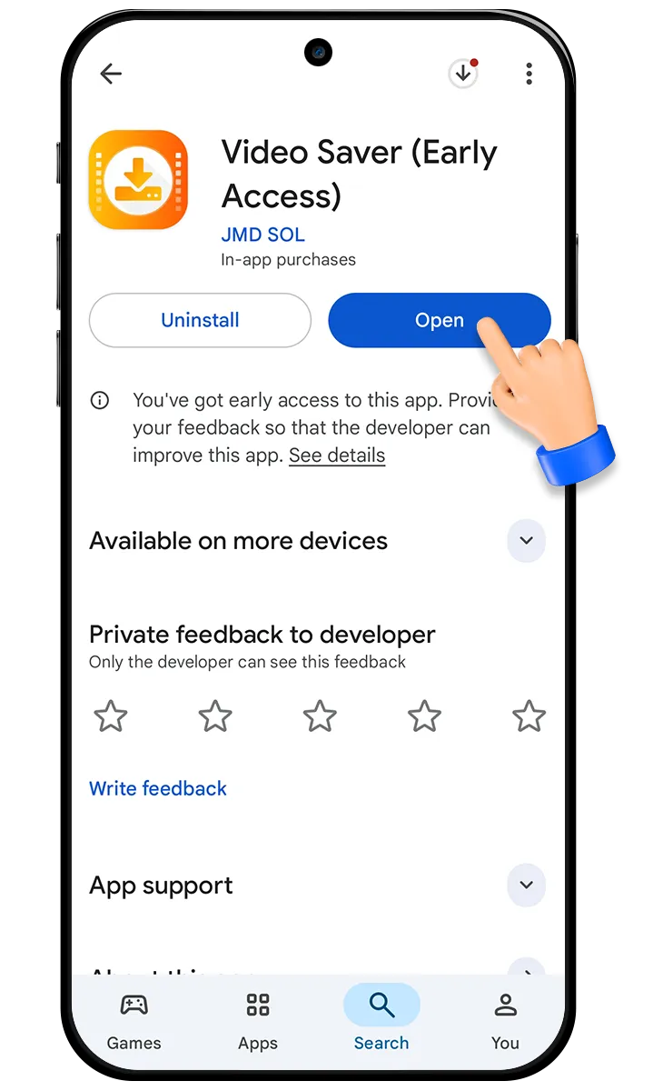 videosaver app installed preview